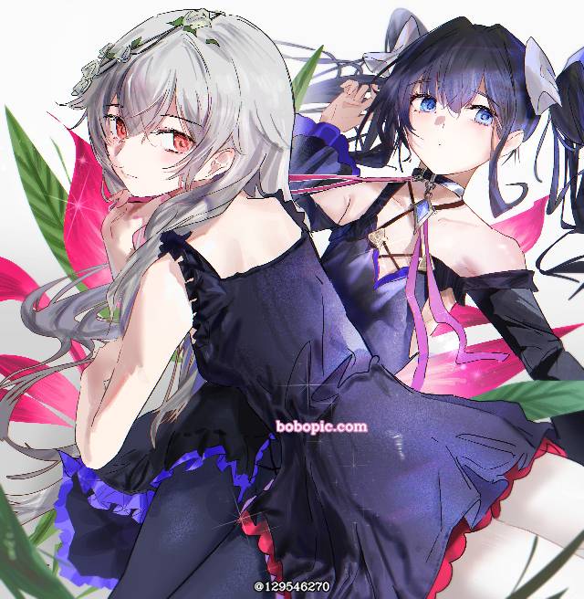 一张Arcaea,小女孩,光,对立绘画图片
