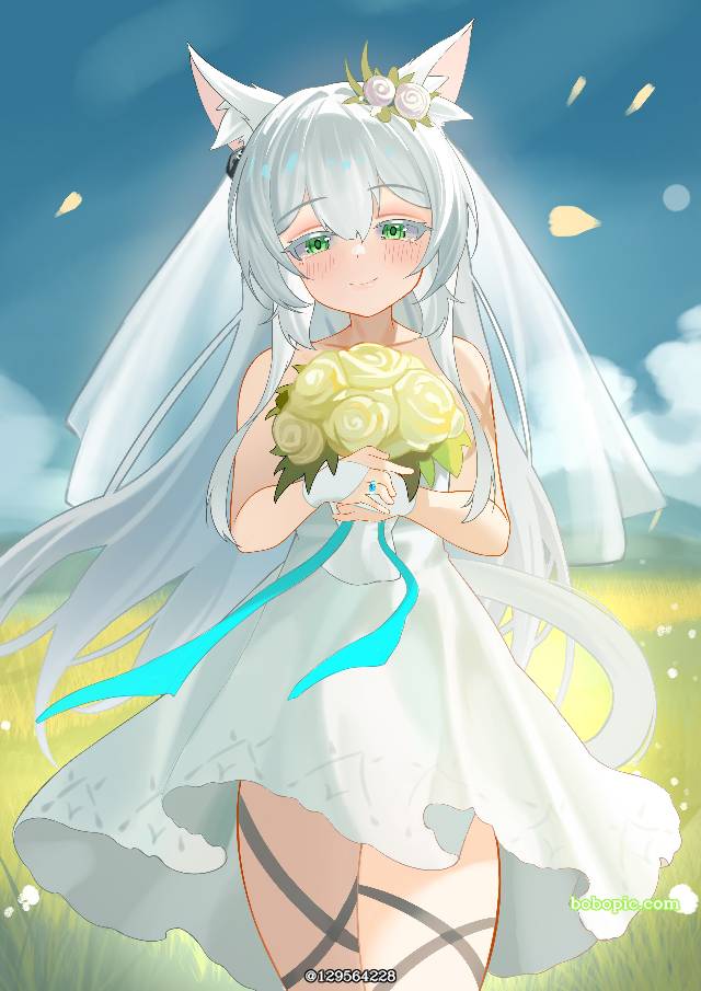 迷迭香（明日方舟）, 明日方舟, rosemary, loli, wedding dress, 新娘