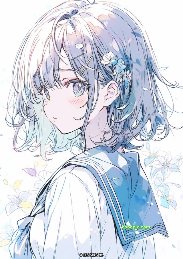 线稿, uniform, 女孩子, 插画, 原创, spring