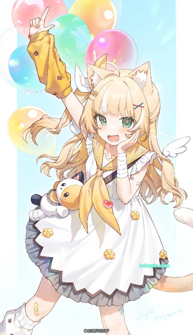 女孩子, 金发, young girl, 兽耳, cat ears, original, uniform