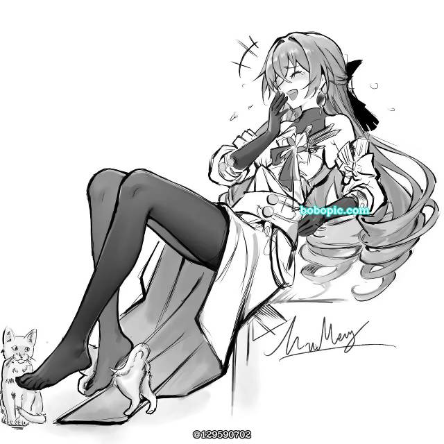 搔痒, 挠脚心, Honkai: Star Rail, 崩坏：星穹铁道, Bronya Zaychik, 黑丝袜, Honkai: Star Rail, cat