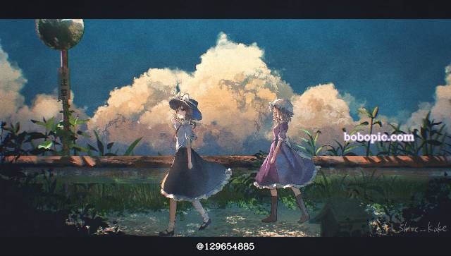风景, background, 莲子×玛艾露贝莉, 秘封俱乐部, 东方Project, 宇佐见莲子, 玛艾露贝莉·赫恩