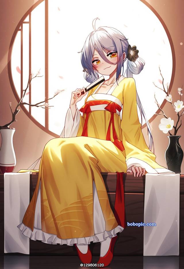 一张snowbreak,安卡希雅,国风,汉服,尘白禁区绘画图片