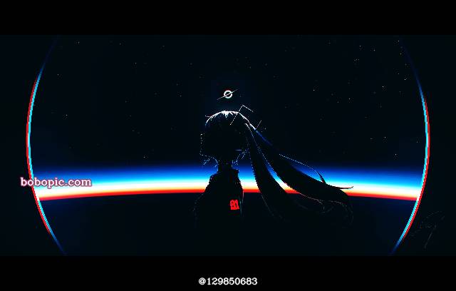 插画, 女孩子, universe, 初音未来, vocaloid, 黑洞