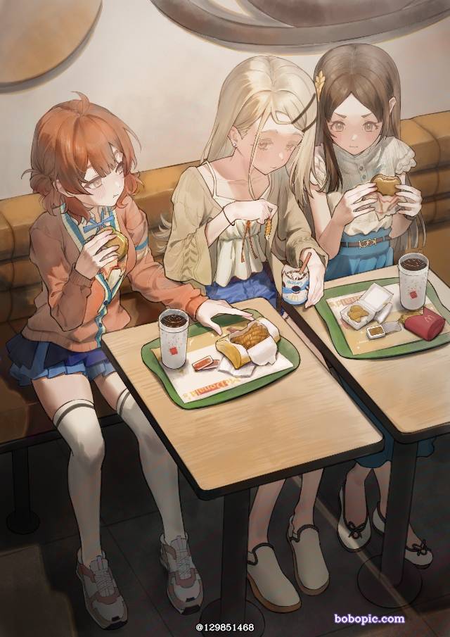 Gakuen IDOLM@STER, 大腿, 魅惑的大腿, Hiro Shinosawa, Ume Hanami, China Kuramoto, 绝对领域, illustration, 女孩子
