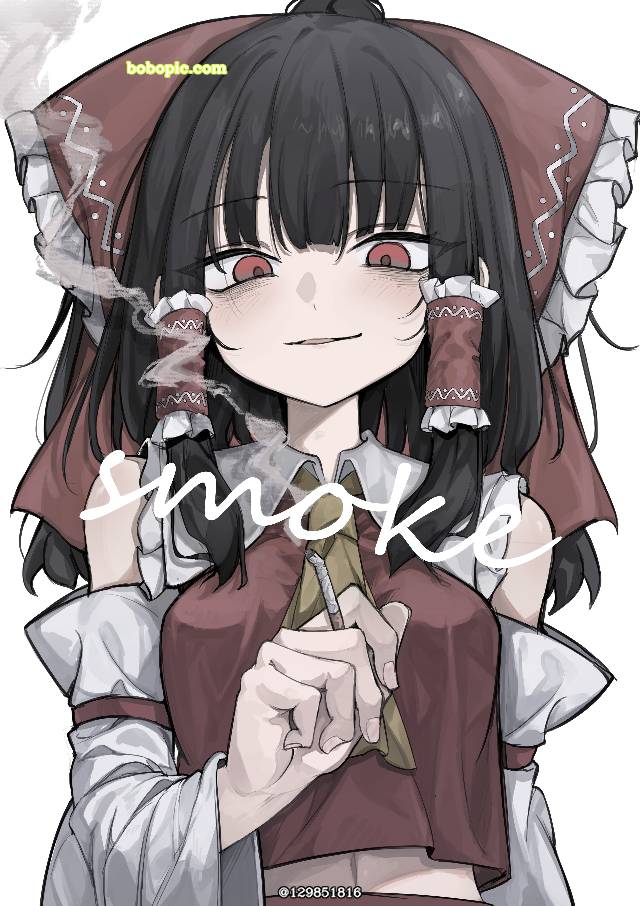 东方Project, 博丽灵梦, 雾雨魔理沙, Annual Hakurei Shrine Grand Festival, 样本, tobacco, girl smoking