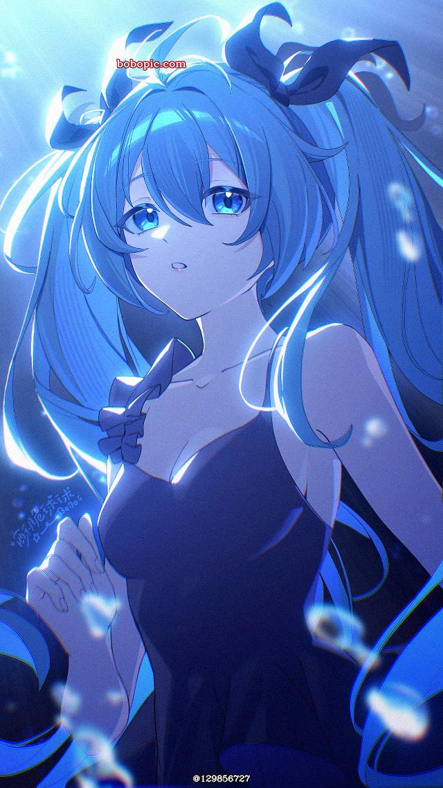 初音未来, 女孩子, Deep Sea Girl, illustration, 水下, VOCALOID 100收藏