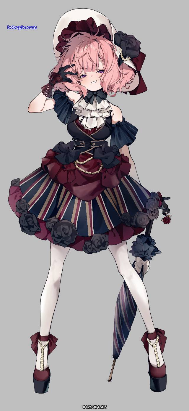 原创, 女孩子, 哥特萝莉, parasol, 粉色头发