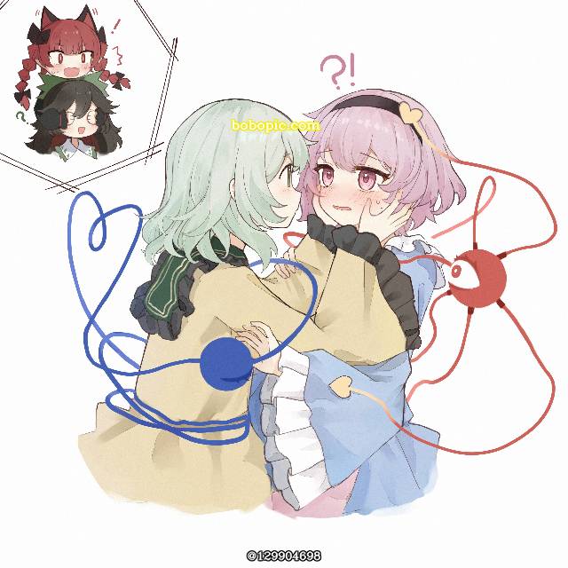 一张古明地恋,古明地觉,东方Project,百合绘画图片