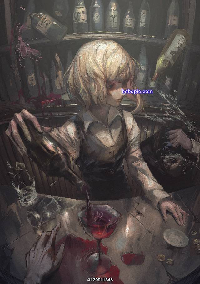 女孩子, 厚涂, background, bartender