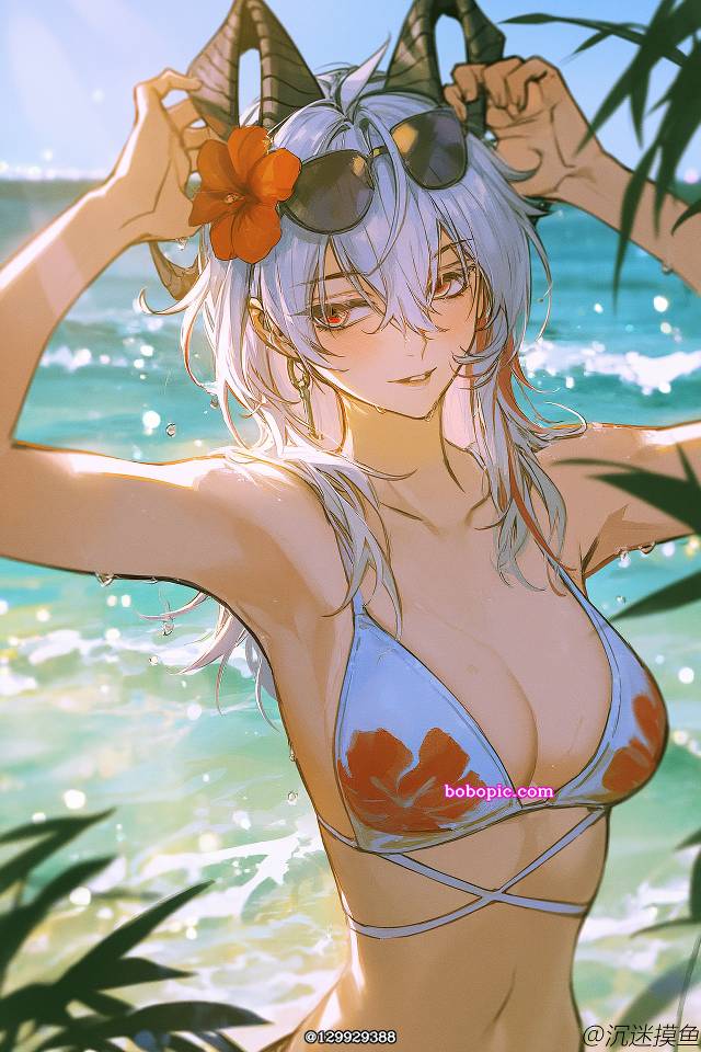 泳装, doujin, illustration, Wuthering Waves, Wuthering Waves, 女孩子