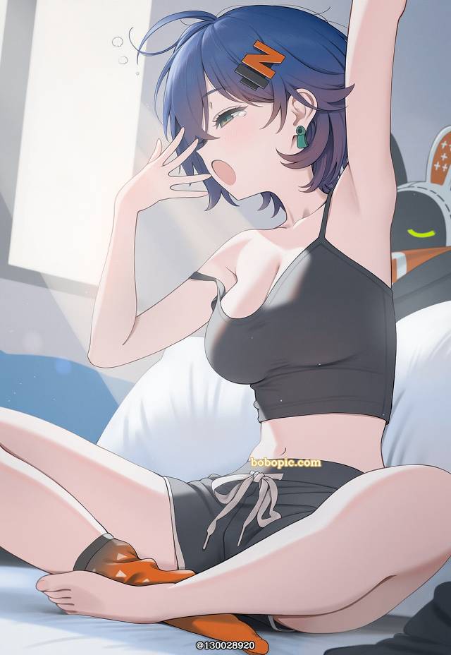 Rin (Zenless Zone Zero), 绝区零, 绝区零, 起床, tank top, yawn