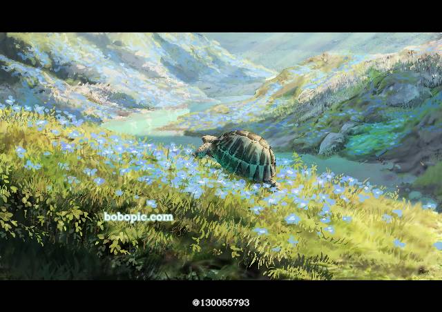 风景, 原创, background, 插画, 奇幻, nemophila, fantasy