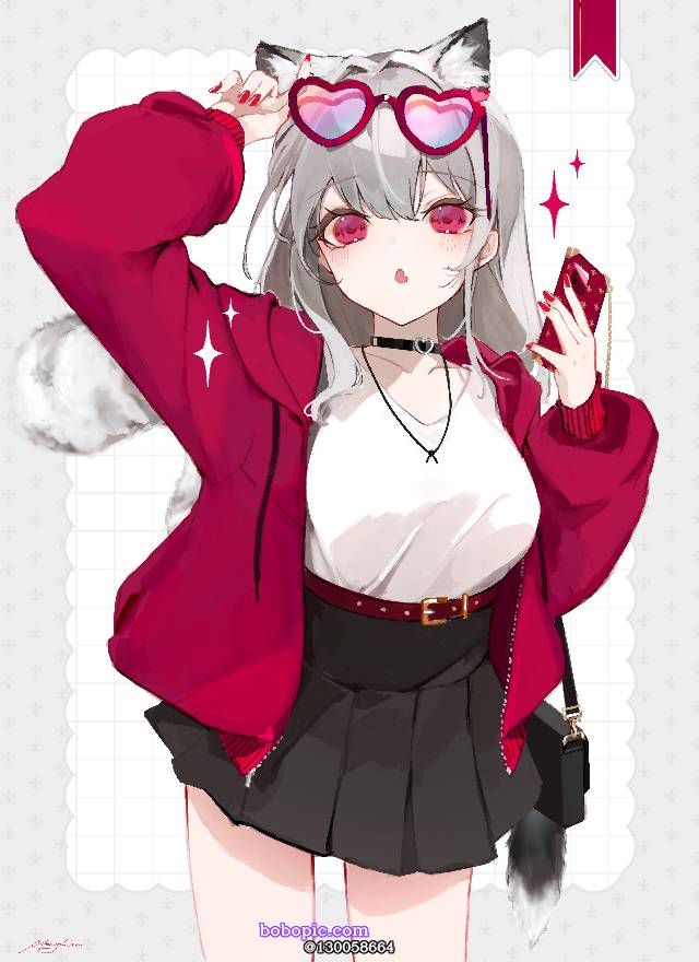 原创, 兽耳, 连帽衫, 显性巨乳