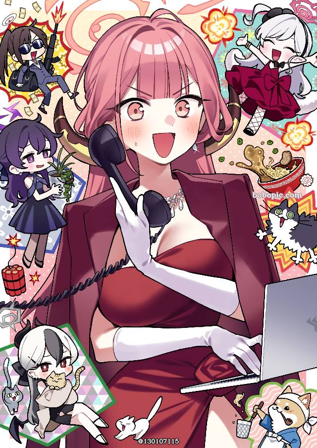 碧蓝档案, Rikuhachima Aru, Benri Yashikku 68, Blue Archive 1000+ bookmarks, Rikuhachima Aru (Dress)