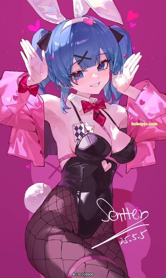 初音未来, Rabbit hole, 兔女郎, 女孩子, Vocaloid, young girl, doujin, 插画, 大腿