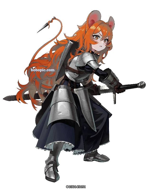 女孩子, 兽耳, 尾巴, 奇幻, 骑士