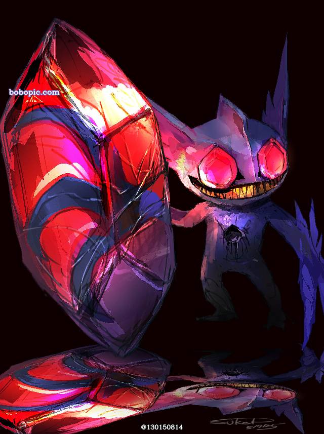 Mega Sableye, Sableye, 精灵宝可梦, 口袋妖怪, 厚涂