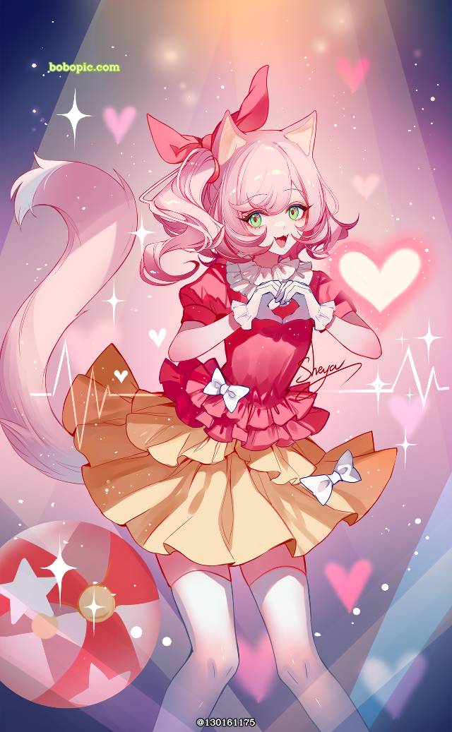 女孩子, 原创, 原创, 双手比心