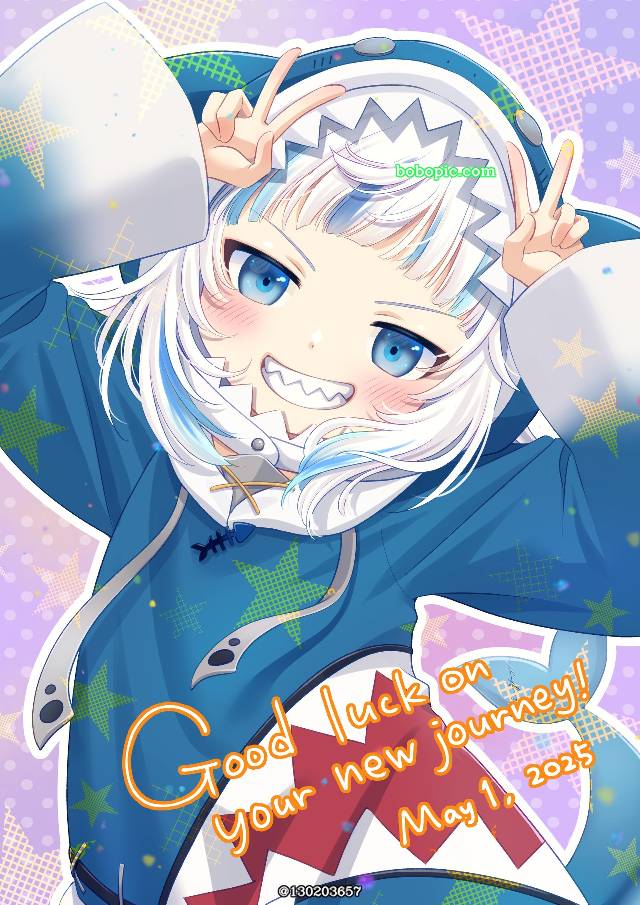 一张Vtuber,Hololive,噶呜·古拉绘画图片