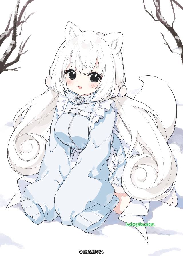 女孩子, 白发, 原创, fox ears, 拟人化