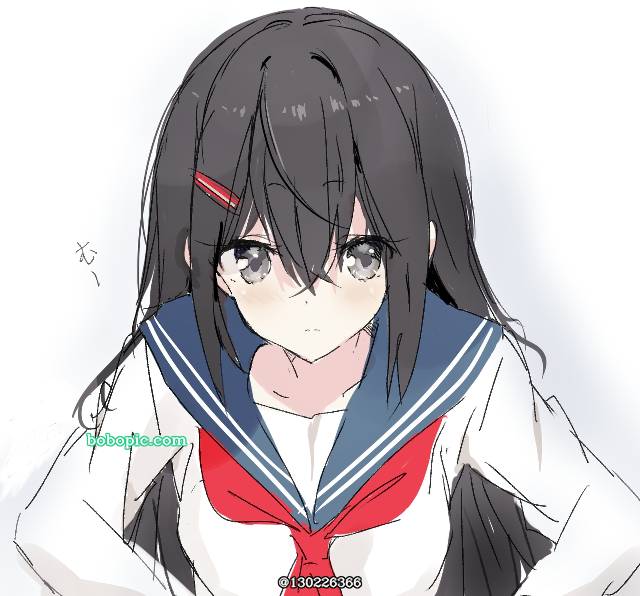 原创, 女孩子, uniform, 涂鸦, 原创, 女高中生, young girl, 黑发, Original 500+ bookmarks