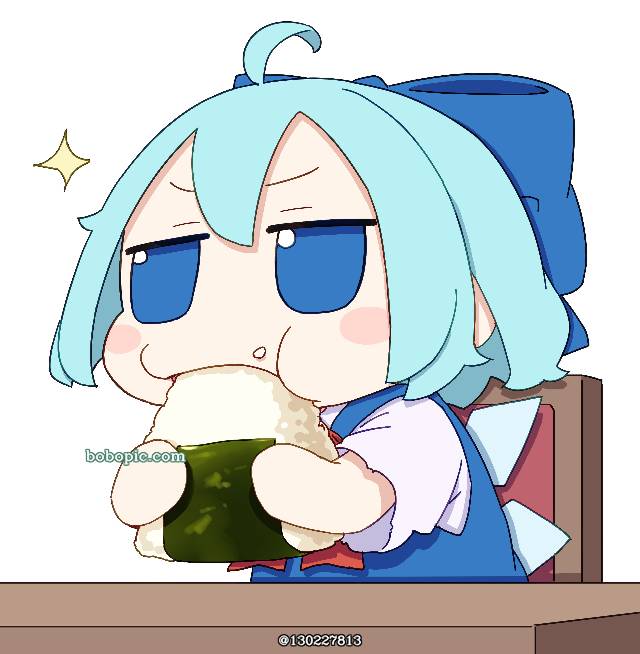 东方, 东方Project, 琪露诺, Fumofumo, onigiri, touhou_eat