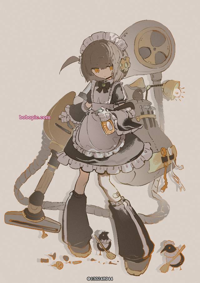 一张kiwi,女仆,小女孩绘画图片