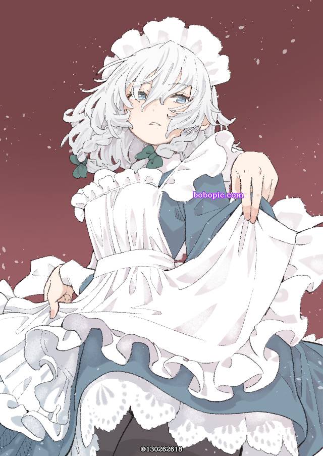 东方Project, kawayabug, sakuya izayoi, 东方project1000收藏, 完美潇洒的从者, 提起裙摆, 女仆装