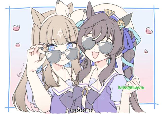 赛马娘Pretty Derby, 女孩子, 强击（赛马娘）, 杏目（赛马娘）, sunglasses, Uma Musume Pretty Derby 100+ Bookmarks