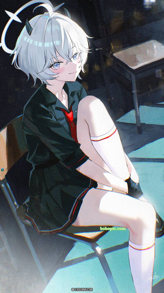 碧蓝档案, erika, Erika Hatami, Blue Archive 1000+ bookmarks, one knee up, 腿线优美