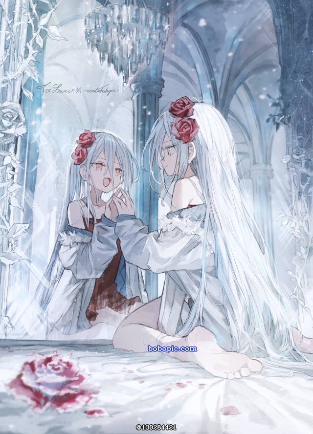 原创, 女孩子, 镜, ice