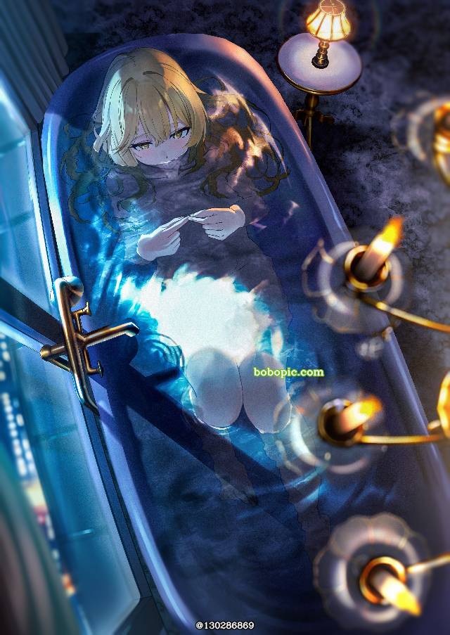 shokuhou misaki, 某科学的超电磁炮, 洗澡, Chandelier, night view, moonlight
