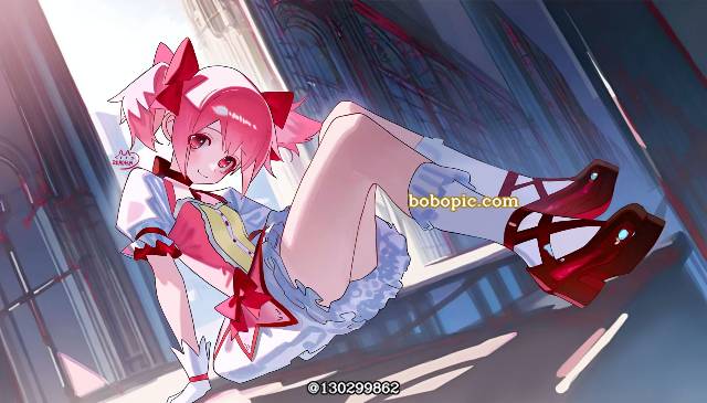 一张少女,鹿目圆,小女孩,魔法少女小圆绘画图片