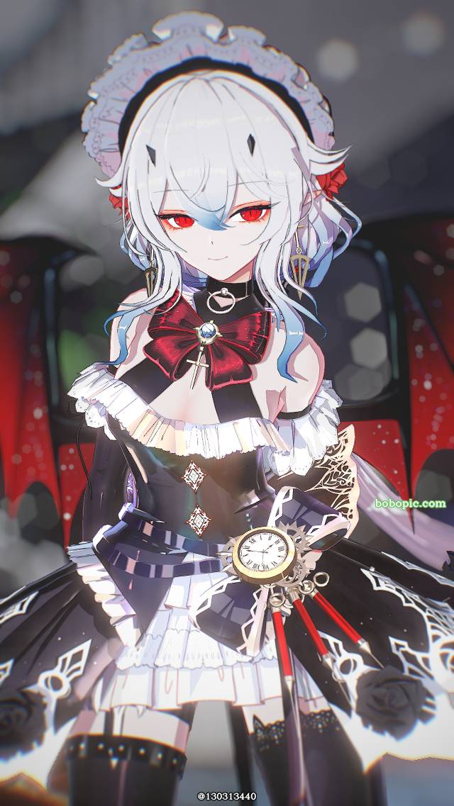 女孩子, 原创, 白发, red eyes, 恶魔, 吸血鬼, cat ears, 原创