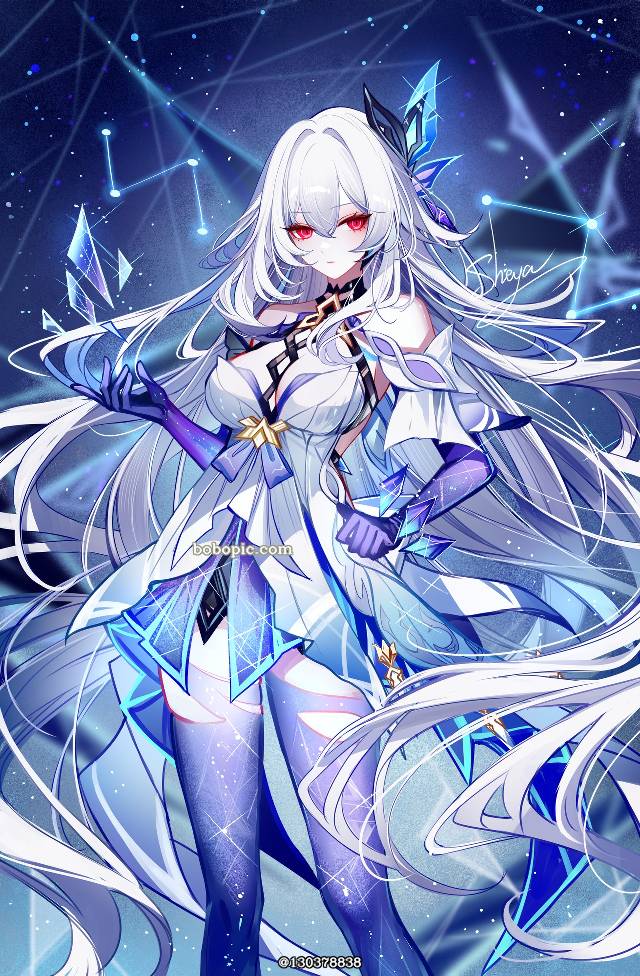 Genshin Impact, 原神, 白发, red eyes, cool beauty