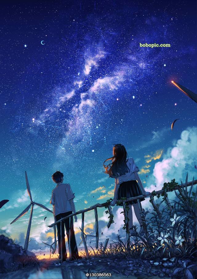 sky, 插画, 银河, star