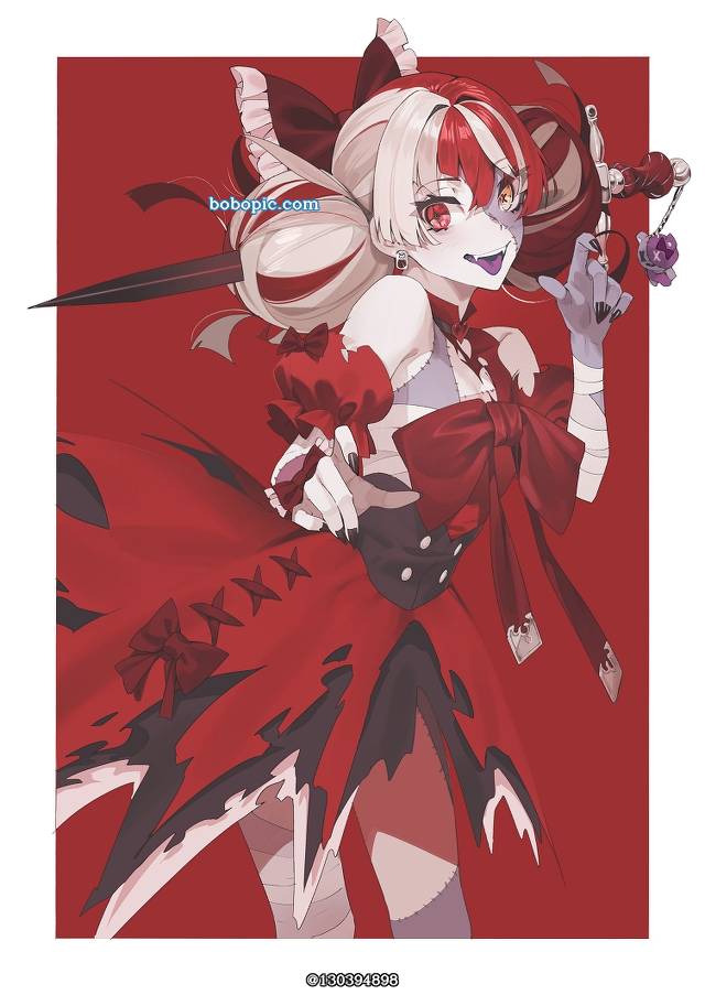 一张美甲,异色瞳,奥德爱,僵尸新娘,克蕾西·奥莉,Hololive绘画图片