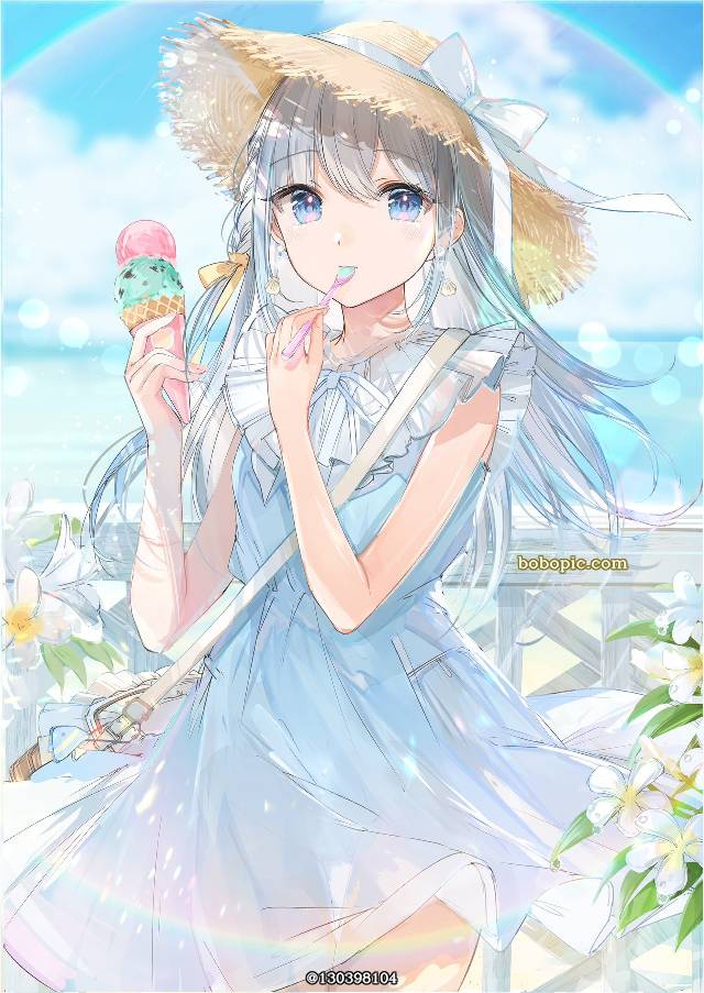 原创, 白色连衣裙, 女孩子, 水手服, sea