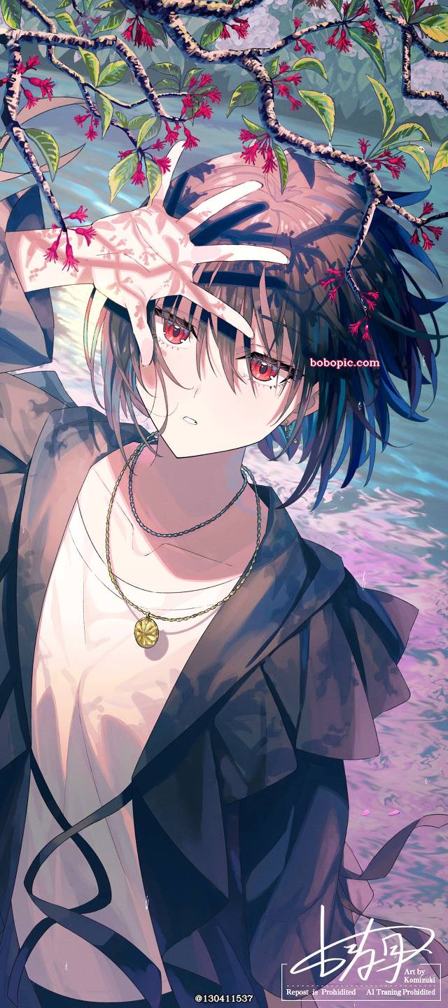 原创, 女孩子, black hair, red eyes