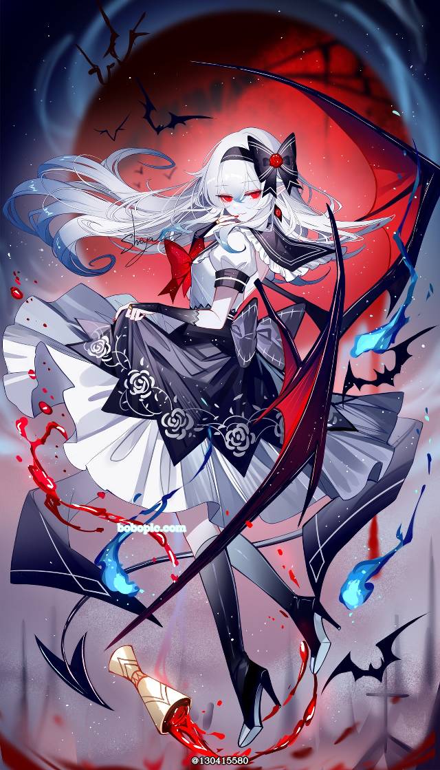 原创, 女孩子, 恶魔, 吸血鬼, 白发, red eyes, 非人类, 原创, 原创1000users加入书籤