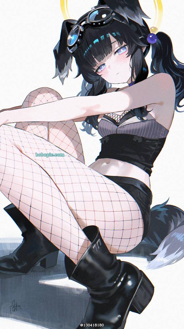 碧蓝档案, 响, Nekozuka Hibiki, 100 Day Challenge, Blue Archive 1000+ bookmarks, 网袜, Blue Archive 1000+ users, 露肚脐