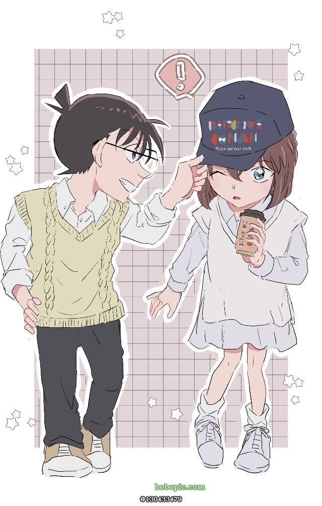 名侦探柯南, 江户川柯南, haibara ai, hattori heiji, 远山和叶, Kaitou Kid, 百万美元的五棱星