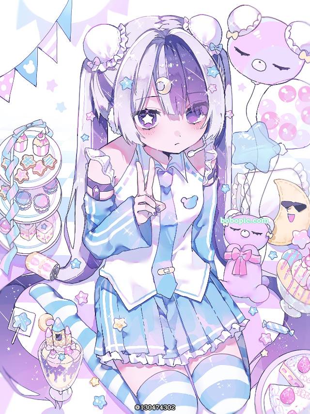 pastel color, yume kawaii, 双马尾, 女孩子