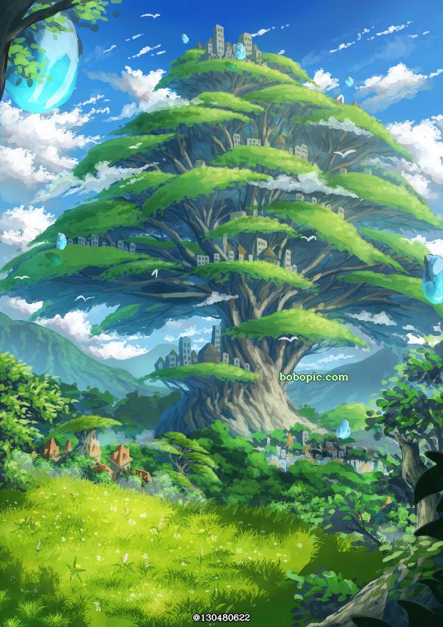一张幻想的,原创插图,云,空,风景,概念艺术,奇幻绘画图片