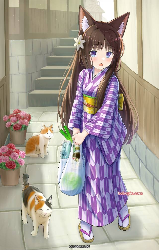 原创, 我家孩子, cat ears, 和服, kimono, 兽耳