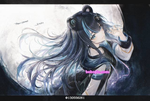 一张VirtualYouTuber,长发,虚拟YouTuber,幻想的,虚拟主播绘画图片