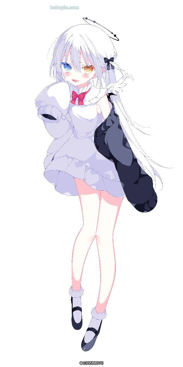 女孩子, 插画, young girl, 萝莉, 原创, 原创, 白发, 异色瞳