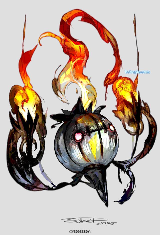 异色, chandelure, 火焰, 精灵宝可梦, 口袋妖怪