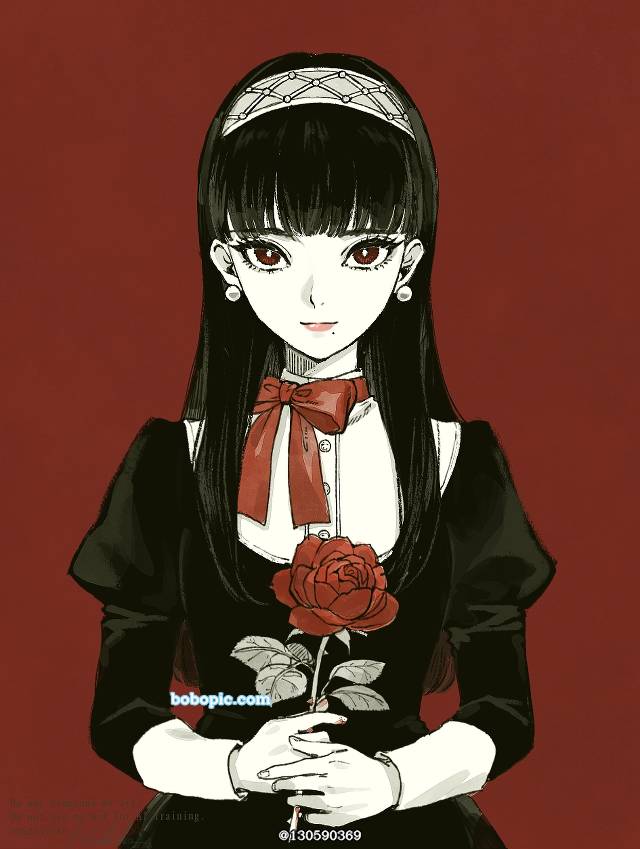 女孩子, 原创, 原创, young girl, rose